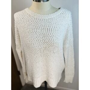 Hollister Beachy Open Knit Coastal White Sweater Size M/L